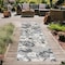 World Rug Gallery Contemporary Floral Indoor/Outdoor Runner Rug 2' x 7' Runner Gray 5566GRAY2X7 - alternate 1